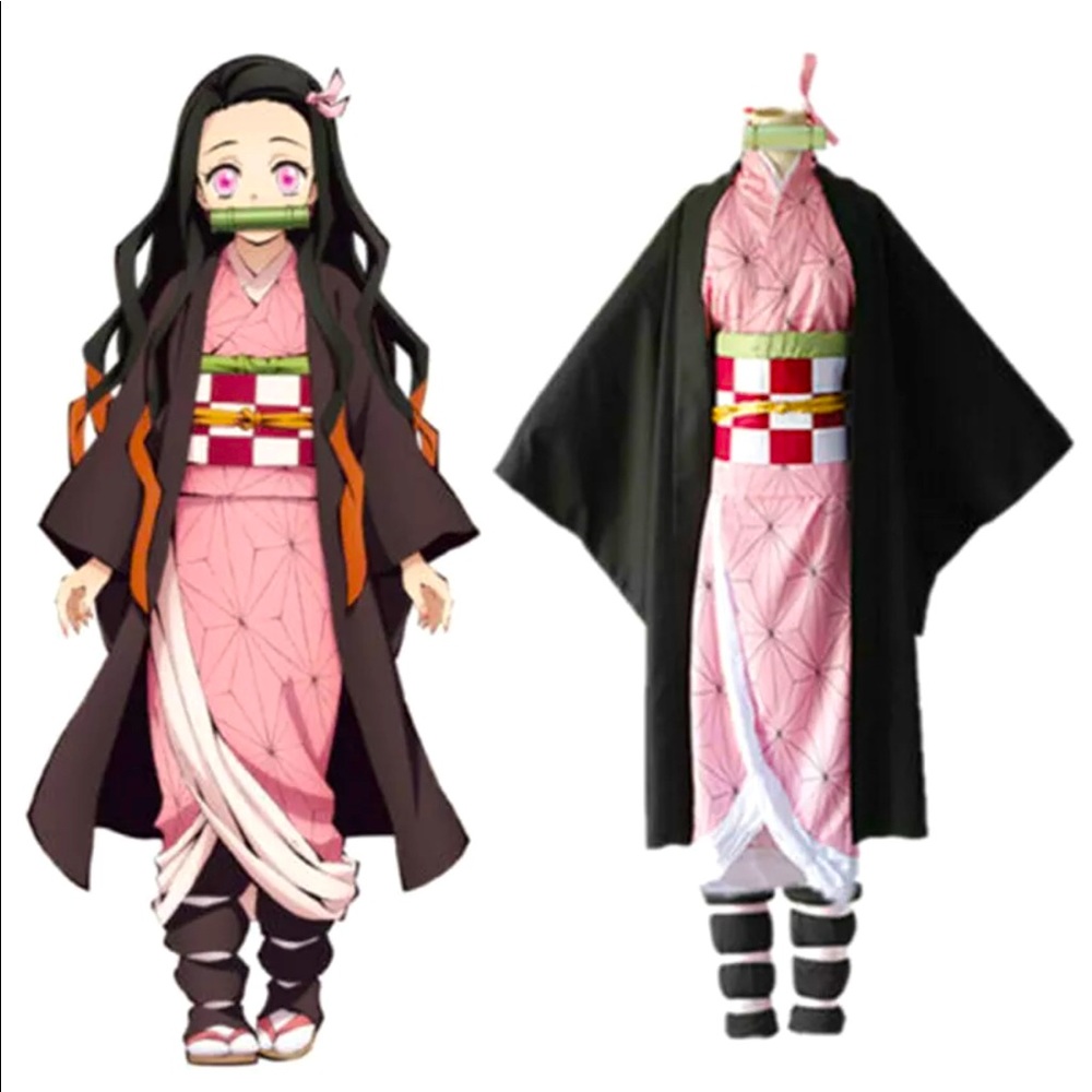 Demon Slayer Kamado Nezuko Costume Kimetsu No Yaiba Party Cosplay Anime New